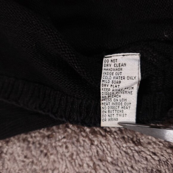 Michael Simon Cardigan Womens Petites Small Black Red Colorful Sleeves Sweater - Picture 9 of 10